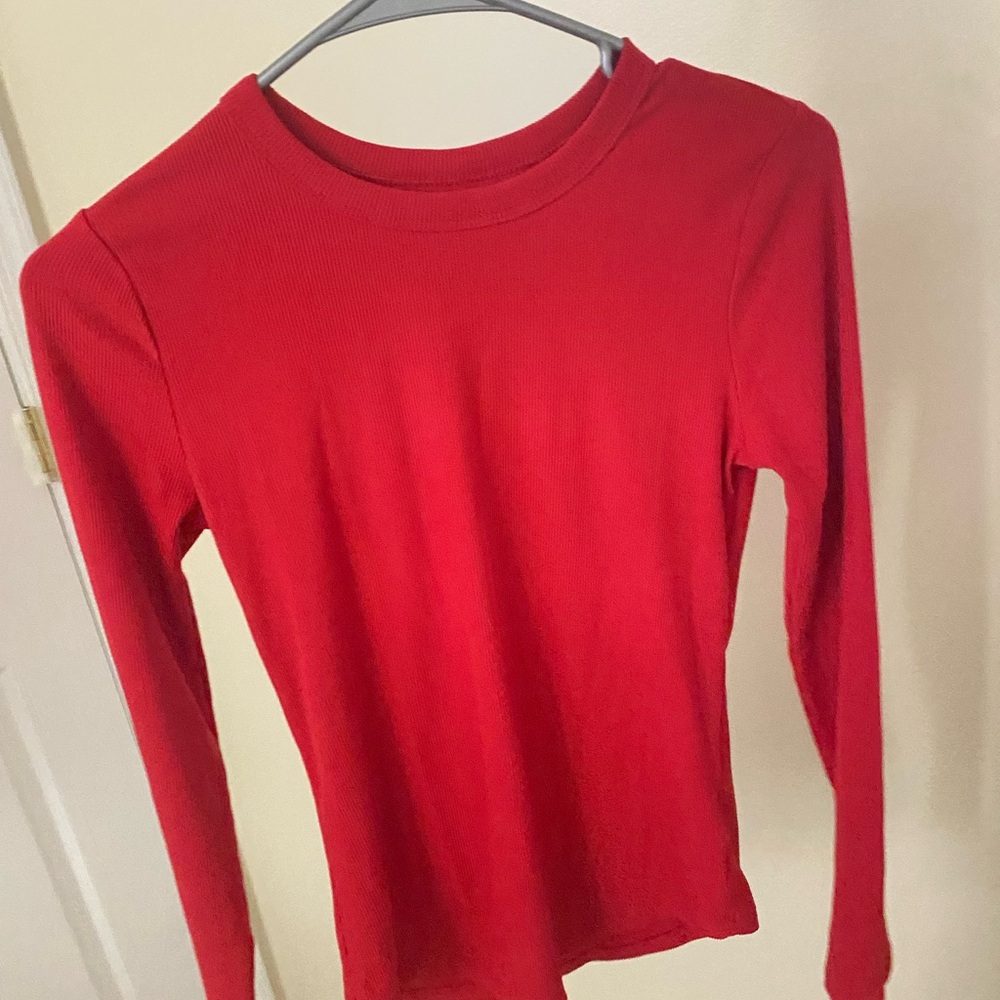 Red Long Sleeve Top